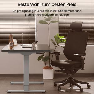 Produktbild für Schreibtisch FlexiSpot E5S, schwarz / grau