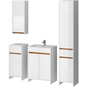 Badmöbel-Set Vicco Lemgo, weiß Hochglanz, 4-teilig