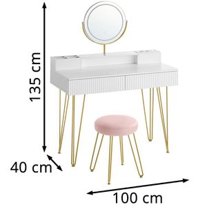 Produktbild für Schminktisch Vasagle RVT619W01, mit Beleuchtung