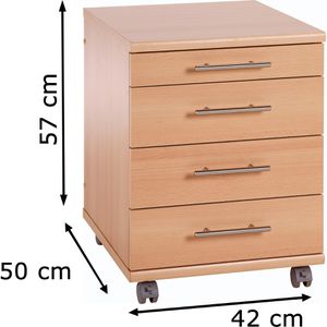Produktbild für Rollcontainer Möbelpartner 0527, aus Holz, buche