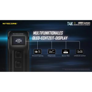 Produktbild für Taschenlampe Nitecore T4K, LED, aufladbar
