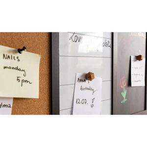Produktbild für Kombitafel ALLboards CO64KBMBK, 3 in 1, weiß / braun / schwarz