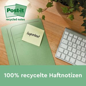 Produktbild für Haftnotizen Post-it Recycling Notes, gelb