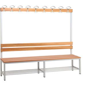 Umkleidebank SZ-Metall 57203-1, Sitzfläche Holz, 200 cm
