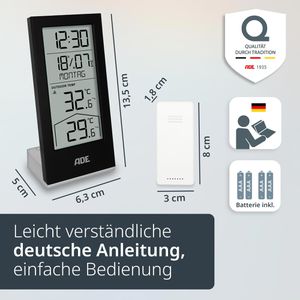 Produktbild für Thermo-Hygrometer ADE WS2324, digital, schwarz