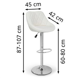 Produktbild für Barhocker Tresko BH-009, drehbar mit Lehne