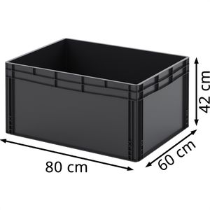 Produktbild für Eurobox AUER ESD EG 86/42 HG, schwarz, 172 Liter