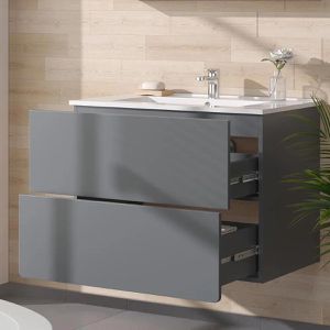 Produktbild für Waschtisch Vicco Izan, hängend, grau