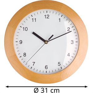 Produktbild für Wanduhr TFA 98.1065, Buchenholz, analog, Funkuhr