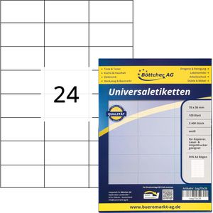 Produktbild für Universaletiketten Böttcher-AG Premium, selbstklebend, weiß