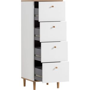 Produktbild für Kommode Schildmeyer Hilda, 155884, mattweiß / artisaneiche