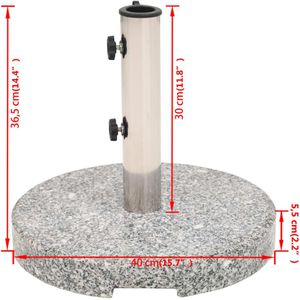 Produktbild für Sonnenschirmständer vidaXL 43726, Granit