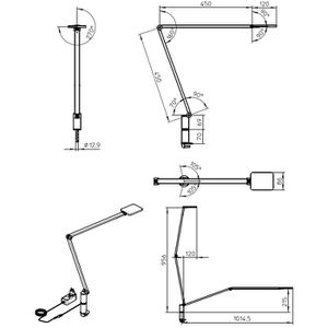 Produktbild für Schreibtischlampe Novus Attenzia task, weiß, LED, dimmbar