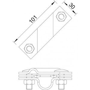 Produktbild für Erdungsklemme OBO 5001641, aus Stahl