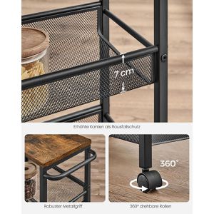Produktbild für Nischenregal Vasagle LRC033B01 schwarz mit Rollen
