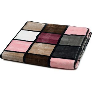 Produktbild für Kuscheldecke Gözze Antigua Cashmere Feeling, rosa/taupe/beere