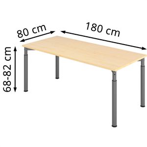 Produktbild für Schreibtisch Hammerbacher Y-Serie, ahorn / graphit
