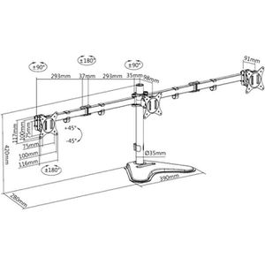 Produktbild für Monitorhalterung LogiLink BP0174, VESA 75x75 &amp; 100x100 mm