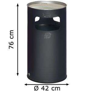 Produktbild für Aschenbecher VAR H75K, 3062, anthrazit, für Outdoor