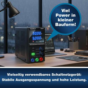 Produktbild für Labornetzteil PeakTech P 6222, mit LED-Display und USB-A
