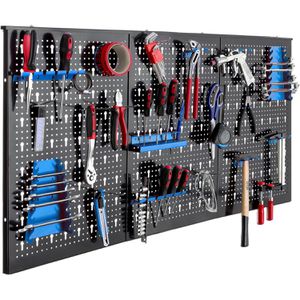 Produktbild für Werkzeugwand Arebos 3-teilig, schwarz, aus Metall