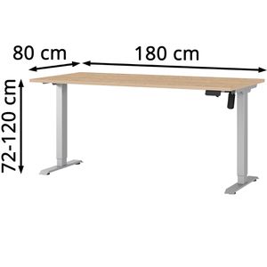 Produktbild für Schreibtisch Germania Profi 3.0, 8025-678, eiche / silber