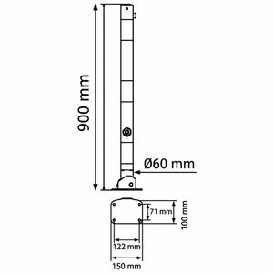 Produktbild für Absperrpfosten Schake 460FUB+2, 2 Ösen, rot/weiß, aus Metall