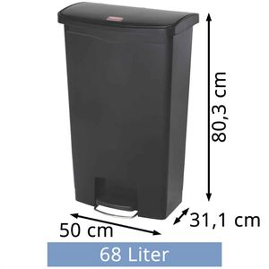 Produktbild für Mülleimer Rubbermaid Slim Jim Step-On, 1883613