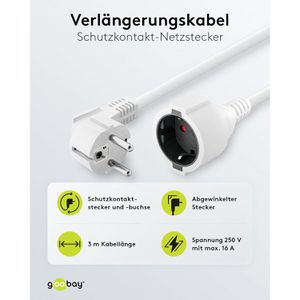 Produktbild für Verlängerungskabel Goobay 93087, für innen