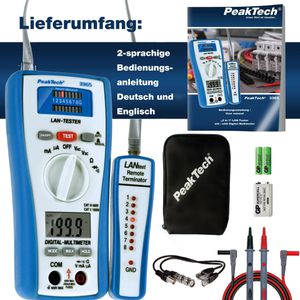 Produktbild für Multimeter PeakTech P 3365, digital, RMS, Netzwerkabeltester