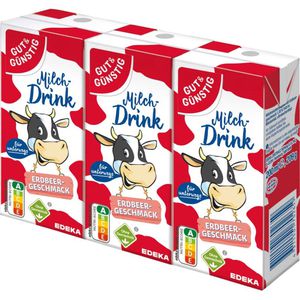 Produktbild für Milchdrink Gut&amp;Günstig Erdbeer, im Trinkpäckchen