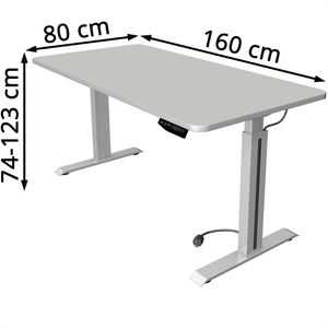 Produktbild für Schreibtisch Kerkmann Move 1 Style, lichtgrau / silber