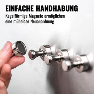 Produktbild für Magnete Poppstar 1011151, silber, Neodym Magnet