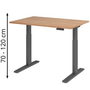 Produktbild für Schreibtisch Hammerbacher XMKA 12 nussbaum/graphit