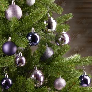 Produktbild für Weihnachtskugeln BRUBAKER 800205, lila / blau / silber