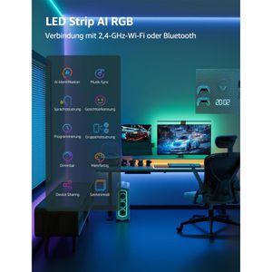 Produktbild für LED-Streifen Lepro S1 Smart KI, dimmbar, weiß + RGB