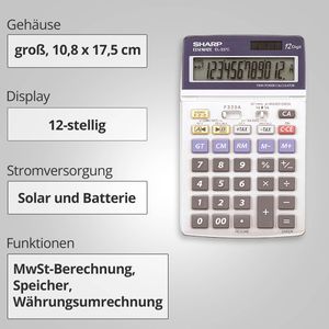 Produktbild für Taschenrechner Sharp EL-337C, MwSt-Berechnung