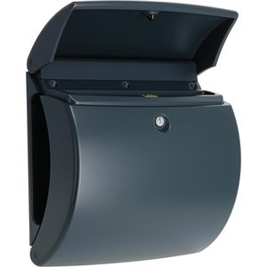 Produktbild für Briefkasten Burg-Wächter Pearl 886 GR, schwarz, aus Kunststoff