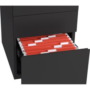 Produktbild für Rollcontainer Bisley Note, aus Metall, schwarz