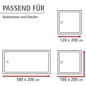 Produktbild für Duschvorhang Wenko Anti-Schimmel Uni, 180 x 200 cm