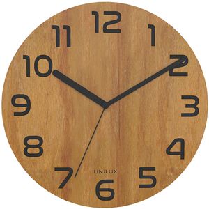 Produktbild für Wanduhr Unilux Palma Bamboo, Bambus, analog, Quarzuhr