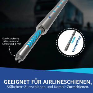 Produktbild für Rundsperrbalken NTG LS8503 Aluminium, gefedert mit Kombizapfen