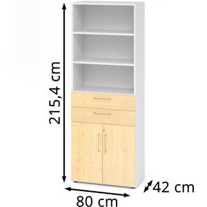 Produktbild für Kombischrank Hammerbacher Serie 9 Advanced, ahorn / weiß