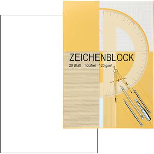 Böttcher-AG Zeichenblock A4, 120 g/m², weiß, 20 Blatt