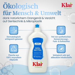 Produktbild für Spülmittel Klar EcoSensitive, ohne Duftstoffe, Konzentrat