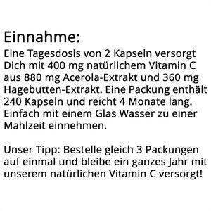 Produktbild für Vitamin-C gloryfeel natürliches Vitamin C, 240 Kapseln