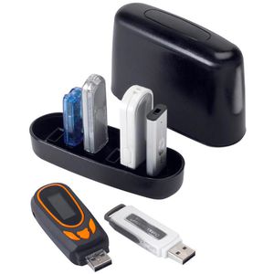 Exponent USB-Stick-Box 47002, schwarz, für 6 USB-Sticks, Kunststoff
