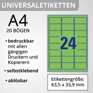 Produktbild für Universaletiketten Zweckform L6033-20, grün