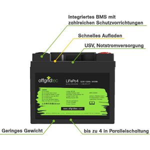 Produktbild für LiFePO4-Akku Offgridtec 12,8/50, 50 Ah