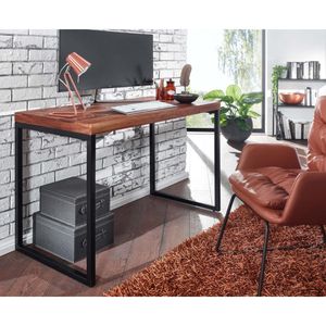 Produktbild für Schreibtisch Wohnling WL6.518, sheesham / schwarz